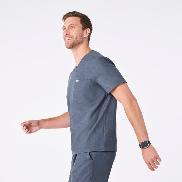 men's Heather Denim Leon - Three-Pocket Scrub Top™