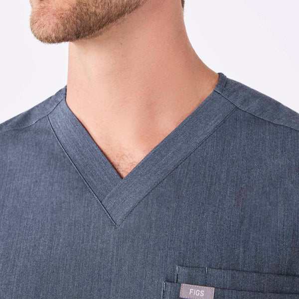 men's Heather Denim Leon - Three-Pocket Scrub Top™