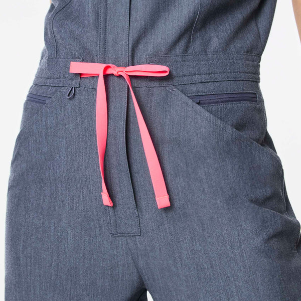 women's Heather Denim Rafaela Cargo Jogger - Petite ScrubJumpsuit™
