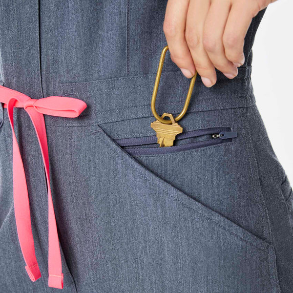 women's Heather Denim Rafaela Cargo Jogger - Petite ScrubJumpsuit™