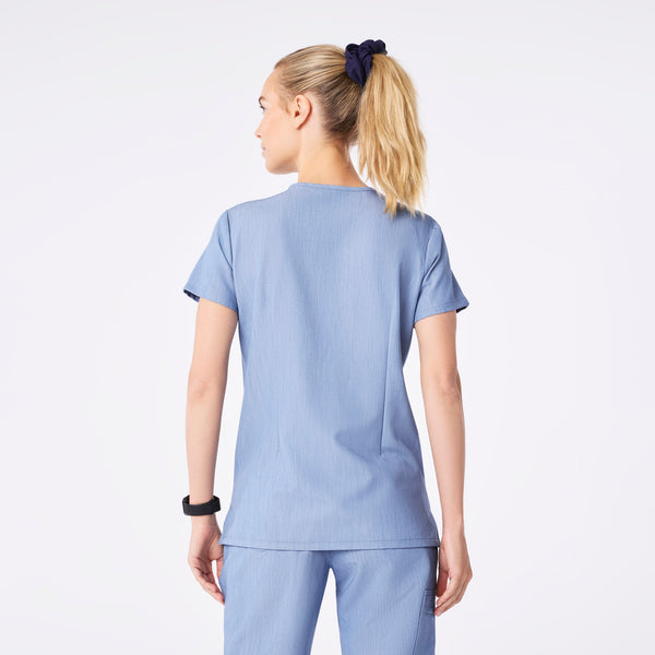 women's Heather Indigo Catarina Petite - One-Pocket Scrub Top™