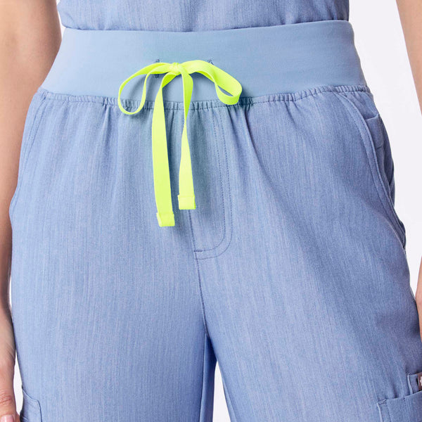 women's Heather Indigo High Waisted Yola - Petite Skinny Scrub Pant™