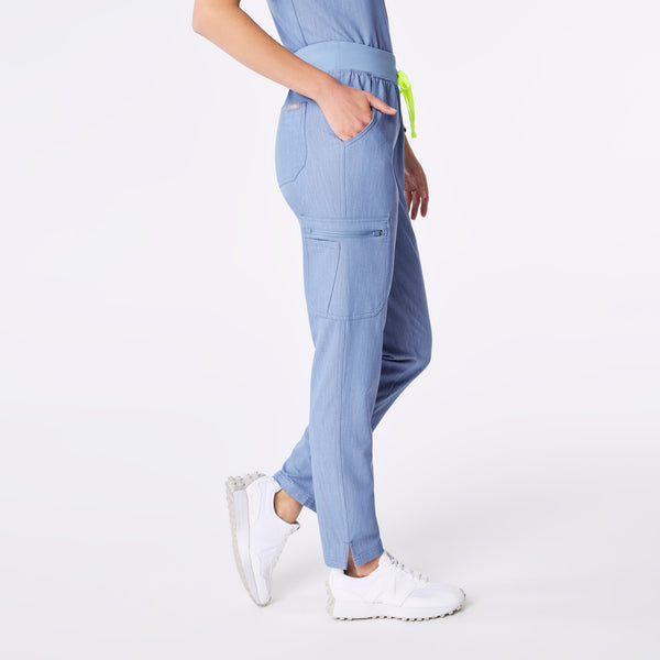 women's Heather Indigo High Waisted Yola - Petite Skinny Scrub Pant™