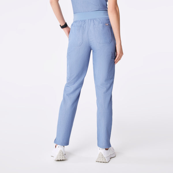 women's Heather Indigo High Waisted Yola - Petite Skinny Scrub Pant™