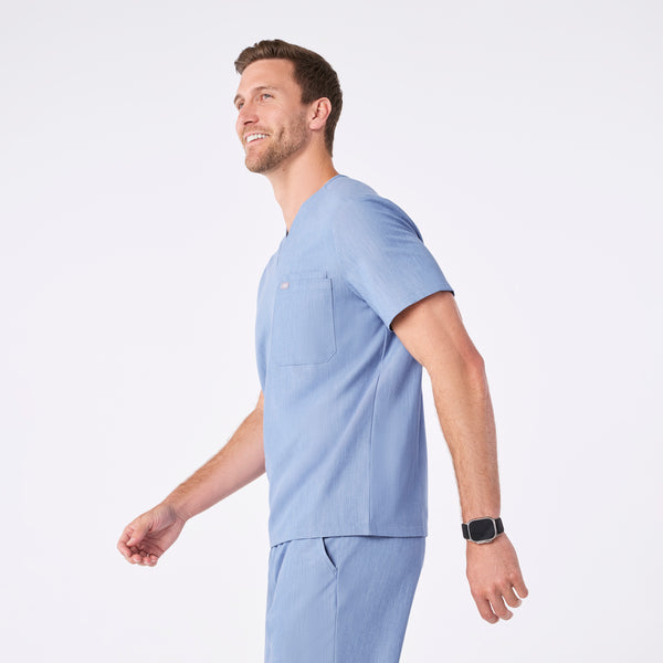 men's Heather Indigo Leon - Three-Pocket Scrub Top™