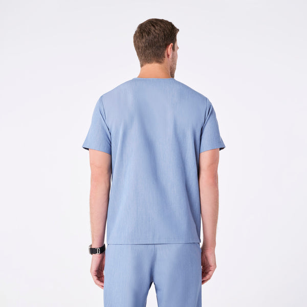men's Heather Indigo Leon - Three-Pocket Scrub Top™