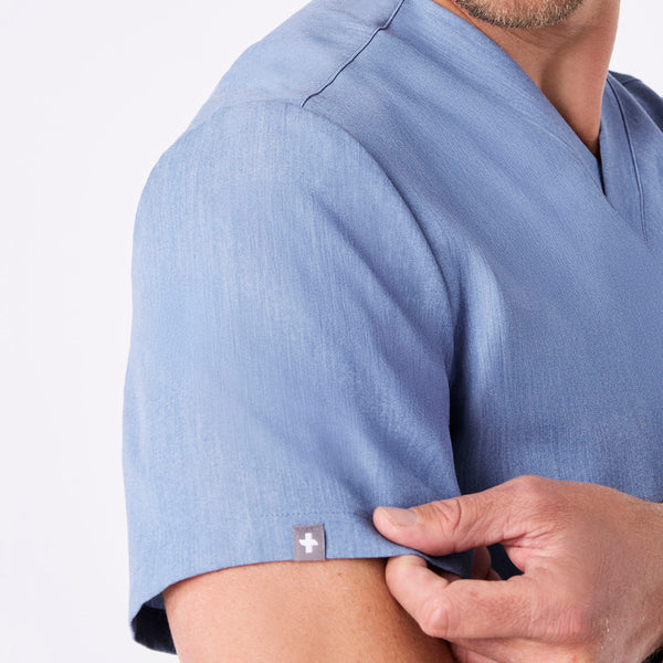 men's Heather Indigo Leon - Three-Pocket Scrub Top™