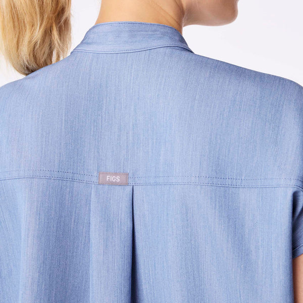 women's Heather Indigo Rafaela - Oversized Scrub Top™