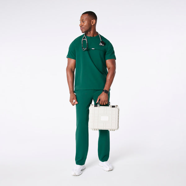 men's Hunter Green Corfield - Henley Scrub Top