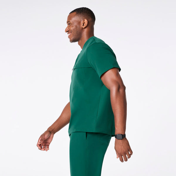 men's Hunter Green Corfield - Henley Scrub Top