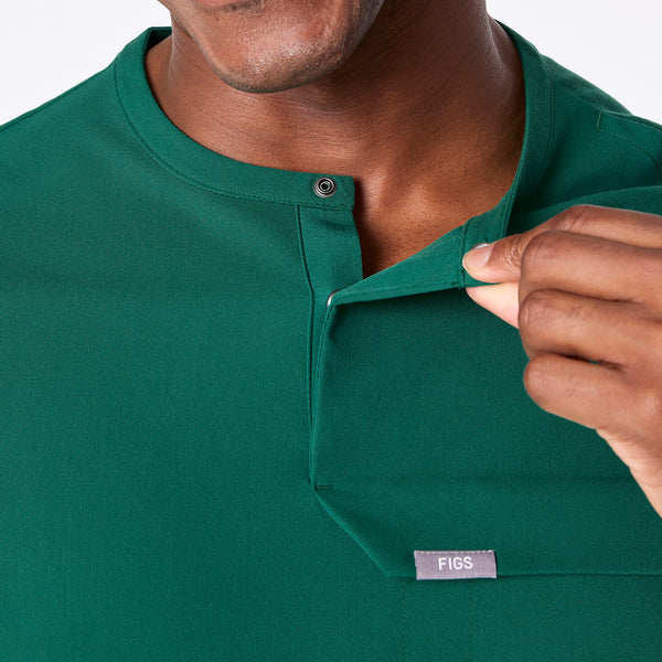 men's Hunter Green Corfield - Henley Scrub Top