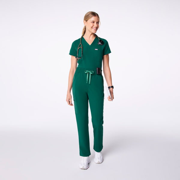 women's Hunter Green High Waisted Dowa - Tall Scrub Pants