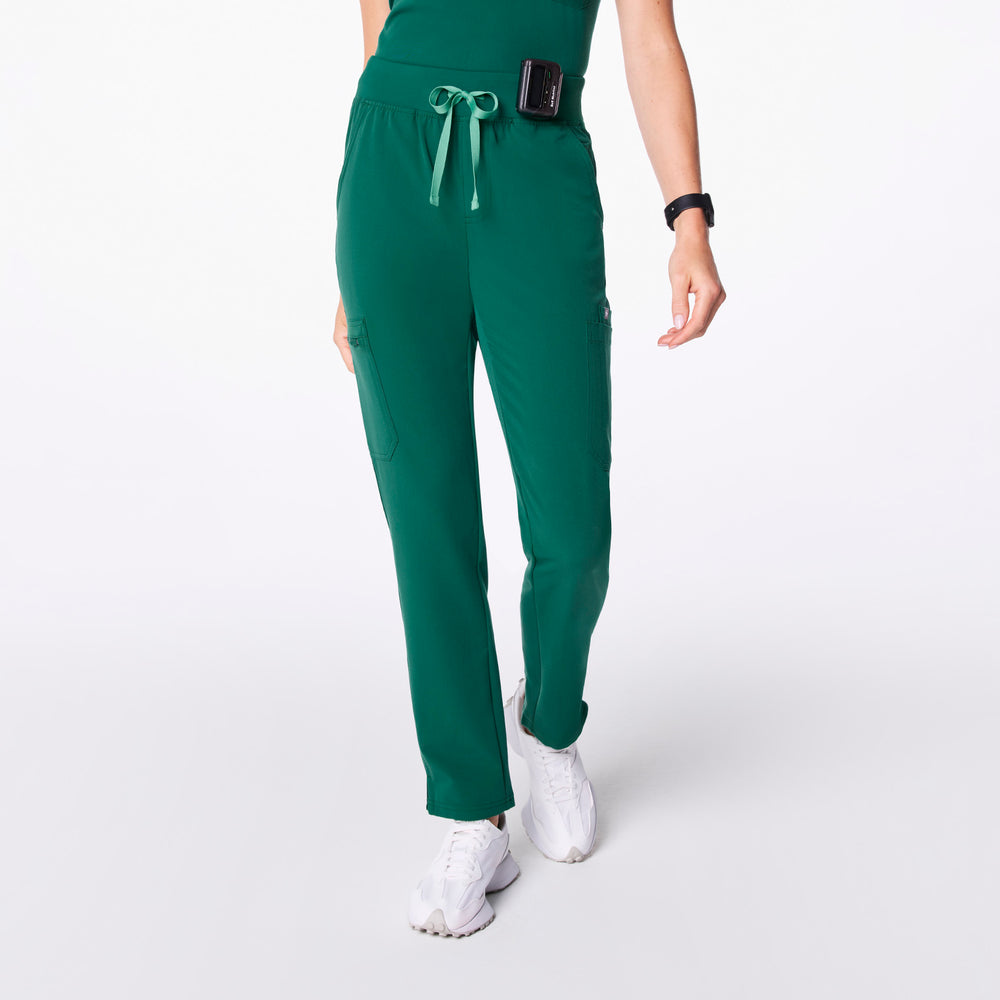 women's Hunter Green High Waisted Yola - Petite Skinny Scrub Pant™