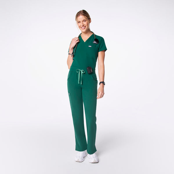 women's Hunter Green Kade - Petite Cargo Scrub Pant™