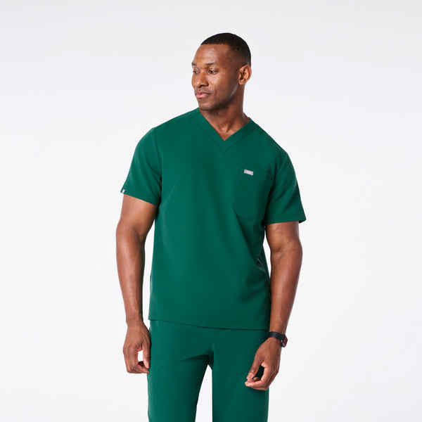 men's Hunter Green Leon - Three-Pocket Scrub Top™