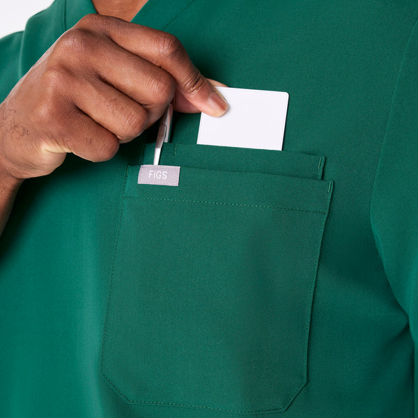 men's Hunter Green Leon - Three-Pocket Scrub Top™