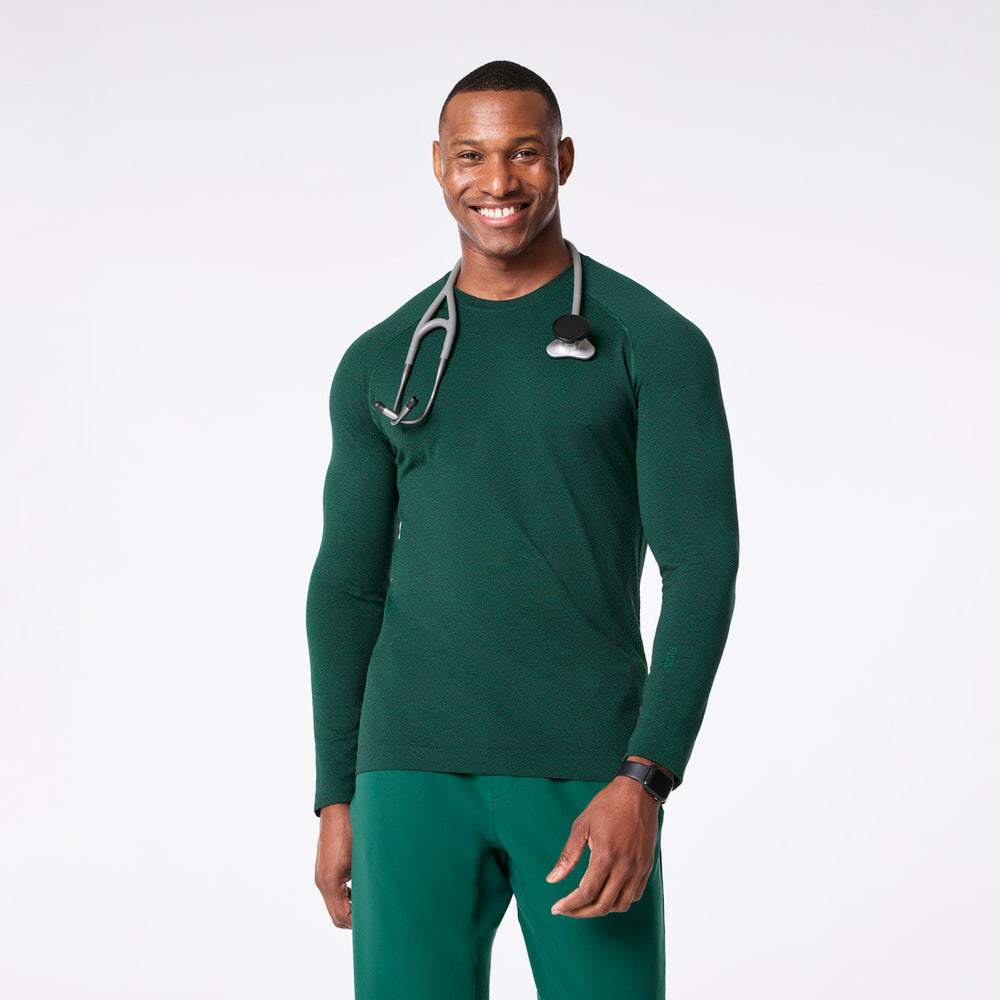men's Hunter Green Makato Seamless - Longsleeve Underscrub
