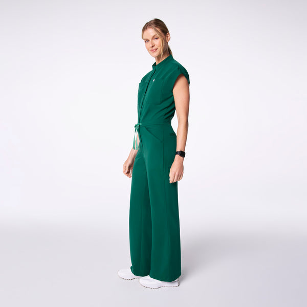 women's Hunter Green Rafaela Wide Leg - Tall ScrubJumpsuit™