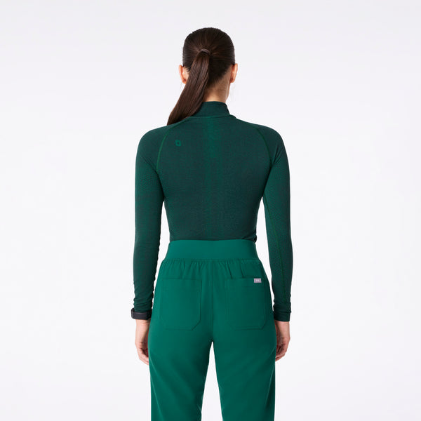 women's Hunter Green Salta Seamless ¼ Zip - Longsleeve Underscrub