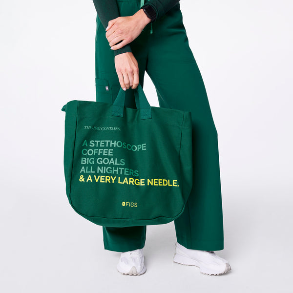 Hunter Green A Very Large Needle Tote