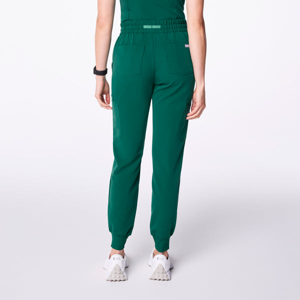 women's Hunter Green High Waisted Uman Relaxed - Petite Jogger Scrub Pant