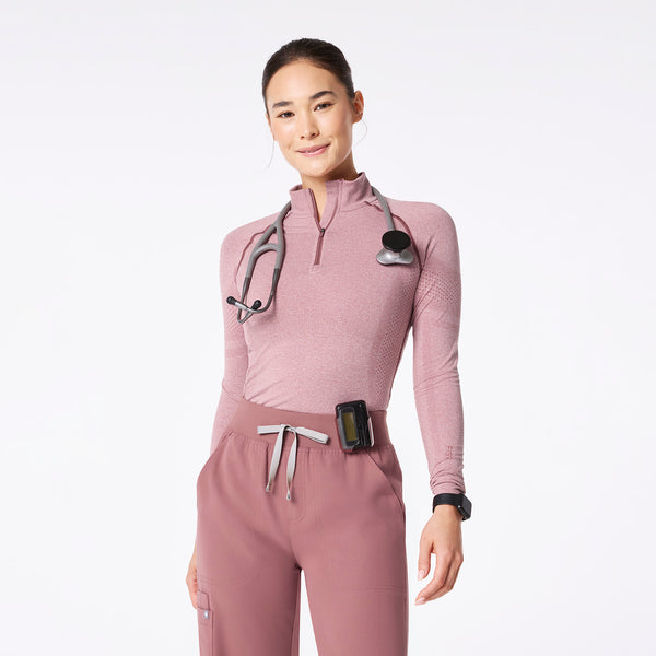 women's Mauve Salta Seamless ¼ Zip - Longsleeve Underscrub