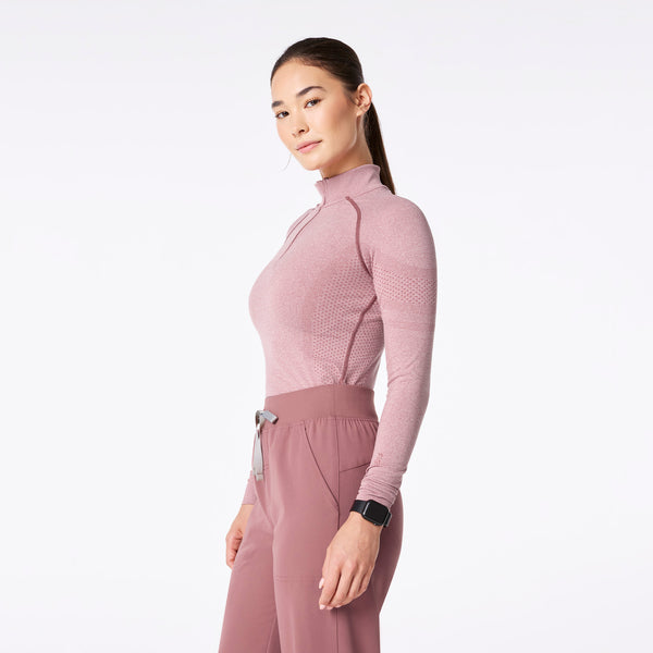 women's Mauve Salta Seamless ¼ Zip - Longsleeve Underscrub