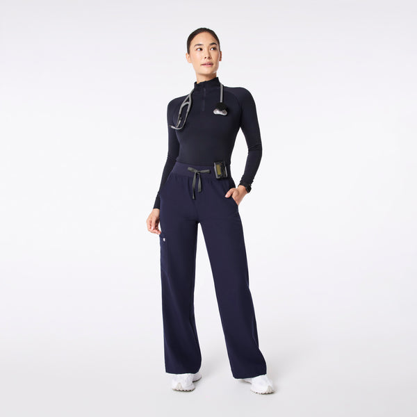 women's Navy Salta Seamless ¼ Zip - Longsleeve Underscrub