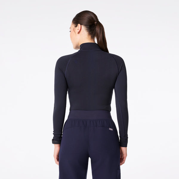 women's Navy Salta Seamless ¼ Zip - Longsleeve Underscrub