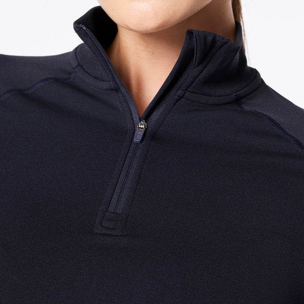 women's Navy Salta Seamless ¼ Zip - Longsleeve Underscrub