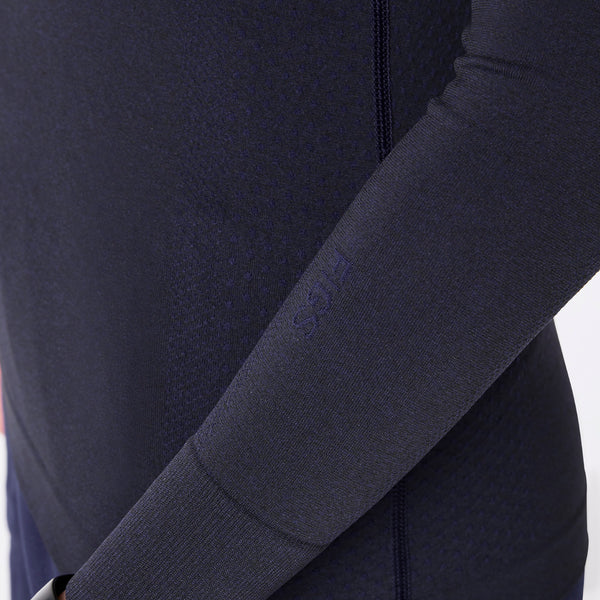 women's Navy Salta Seamless ¼ Zip - Longsleeve Underscrub