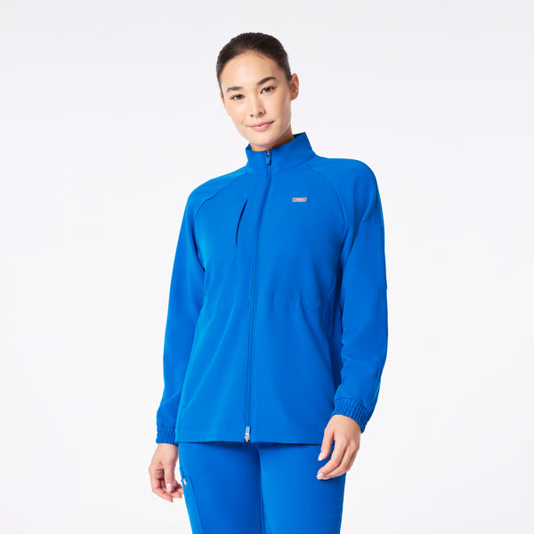 women's Royal Blue Alberta Cinched - Scrub Jacket