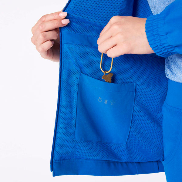 women's Royal Blue Alberta Cinched - Scrub Jacket