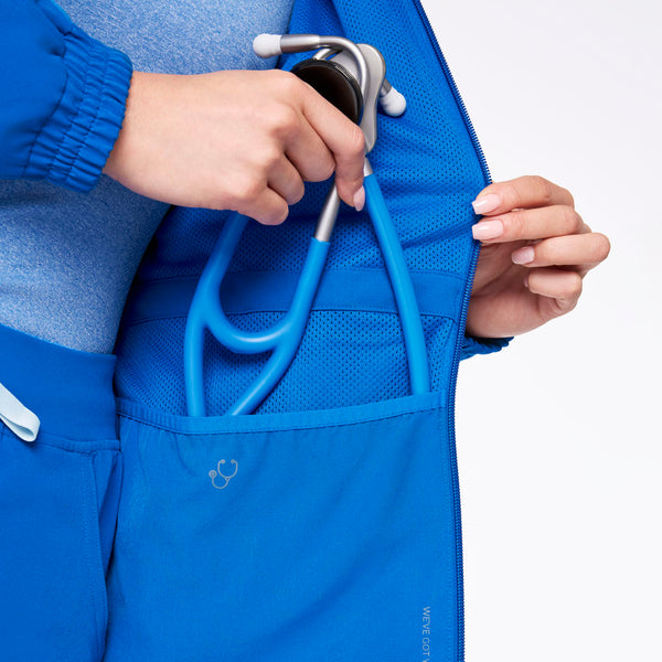 women's Royal Blue Alberta Cinched - Scrub Jacket