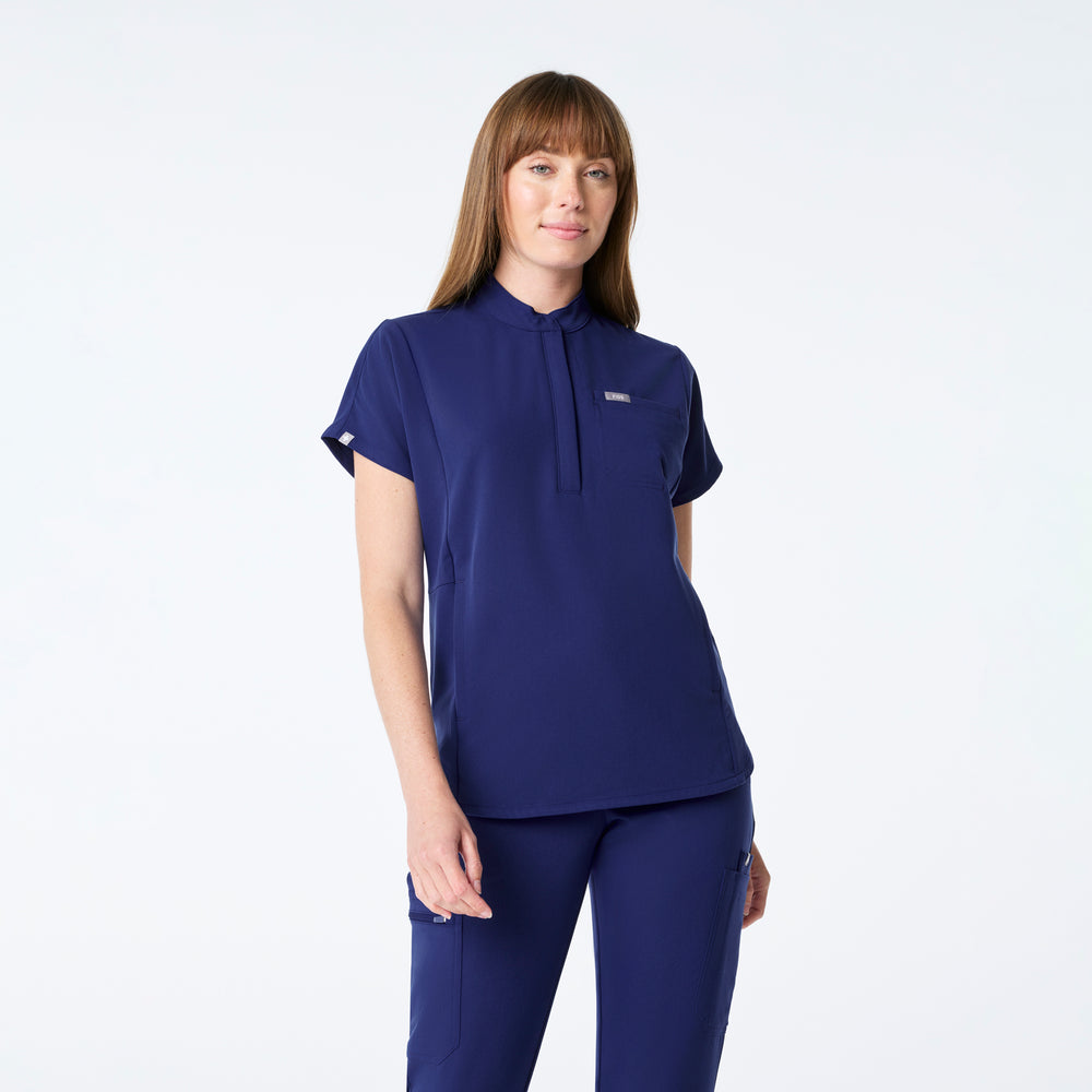 women's Sapphire Montex - Mock Neck Scrub Top