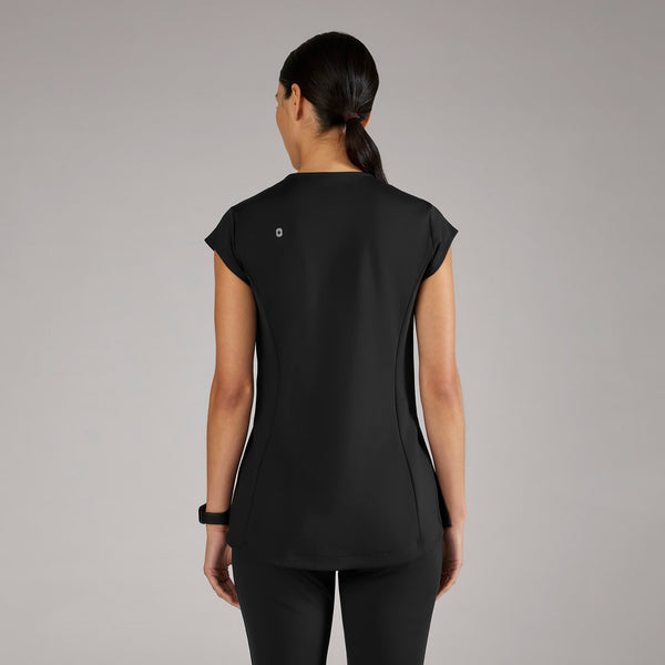 women's Black Alma FORMx Slim Crewneck Tunic - Scrub Top™