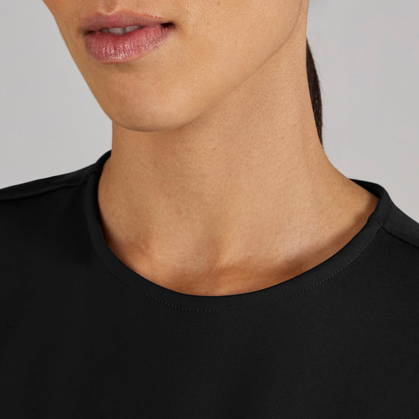 women's Black Alma FORMx Slim Crewneck Tunic - Scrub Top™
