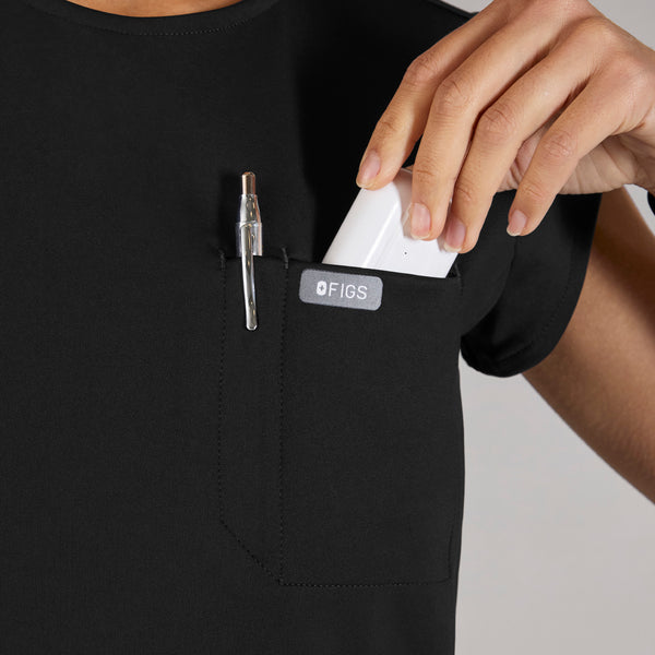 women's Black Alma FORMx Slim Crewneck Tunic - Scrub Top™