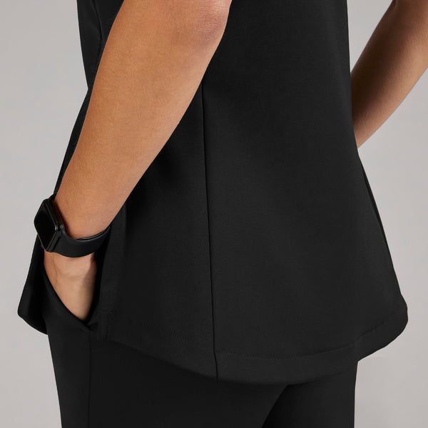 women's Black Alma FORMx Slim Crewneck Tunic - Scrub Top™