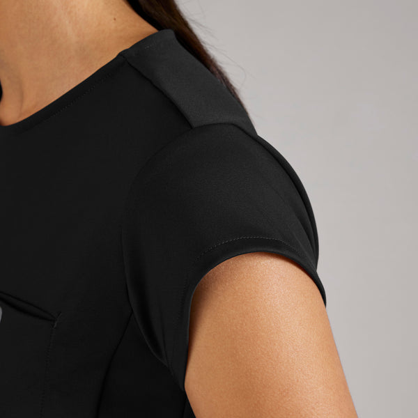 women's Black Alma FORMx Slim Crewneck Tunic - Scrub Top™