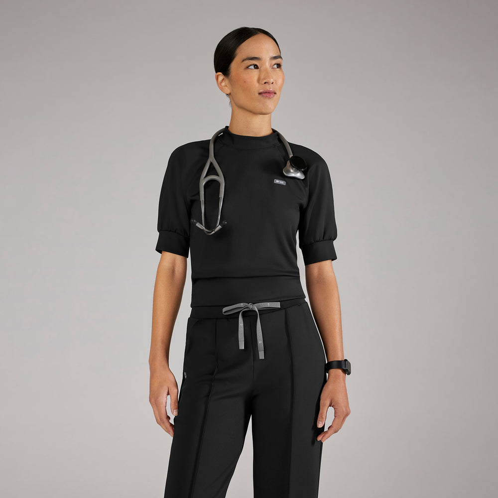 women's Black Ora FORMx Slim Mock Neck - Scrub Top™
