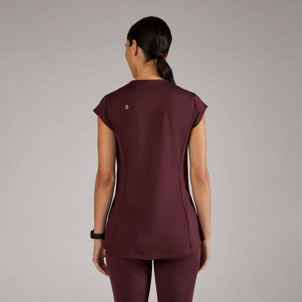 women's Burgundy Alma FORMx Slim Crewneck Tunic - Scrub Top™