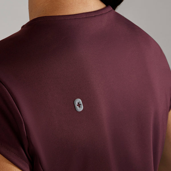 women's Burgundy Alma FORMx Slim Crewneck Tunic - Scrub Top™