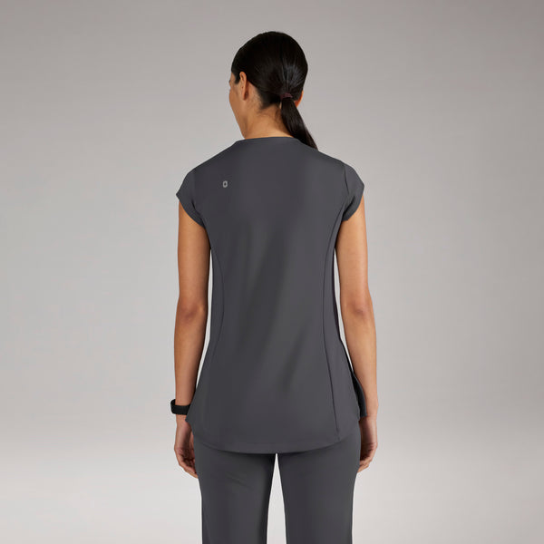 women's Charcoal Alma FORMx Slim Crewneck Tunic - Scrub Top™