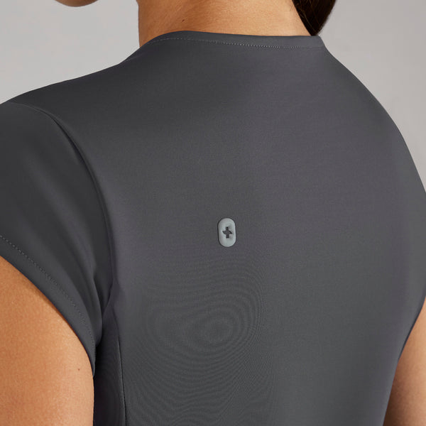 women's Charcoal Alma FORMx Slim Crewneck Tunic - Scrub Top™