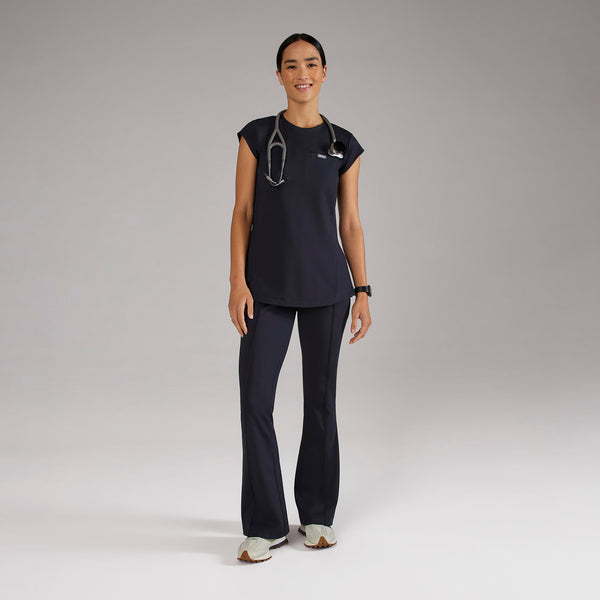 women's Navy Alma FORMx Slim Crewneck Tunic - Scrub Top™