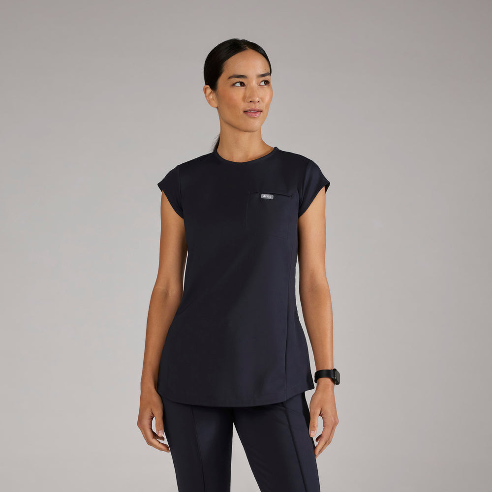 women's Navy Alma FORMx Slim Crewneck Tunic - Scrub Top™