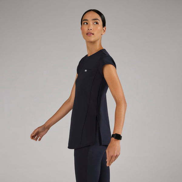women's Navy Alma FORMx Slim Crewneck Tunic - Scrub Top™