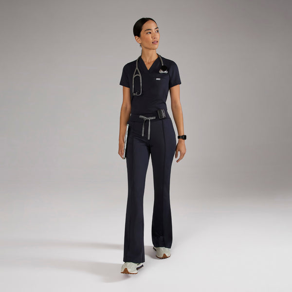 women's Navy High Waisted Evanston FORMx Skinny Flare - Petite Scrub Pant™