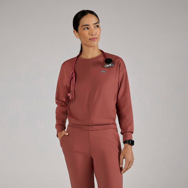 women's Rosewood Cornelia FORMx Relaxed Crewneck - Longsleeve Scrub Top™